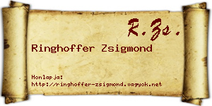 Ringhoffer Zsigmond névjegykártya