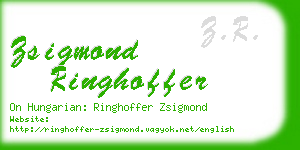 zsigmond ringhoffer business card